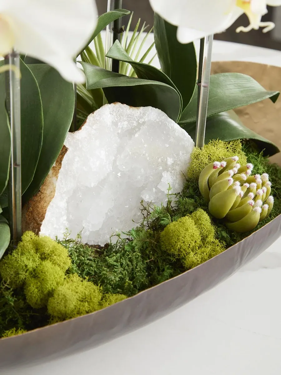 TC Floral Artificial Orchids & Quartz Arrangement - White | Thumbnail 4 TC Floral Artificial Orchids & Quartz Arrangement - White | Thumbnail 4