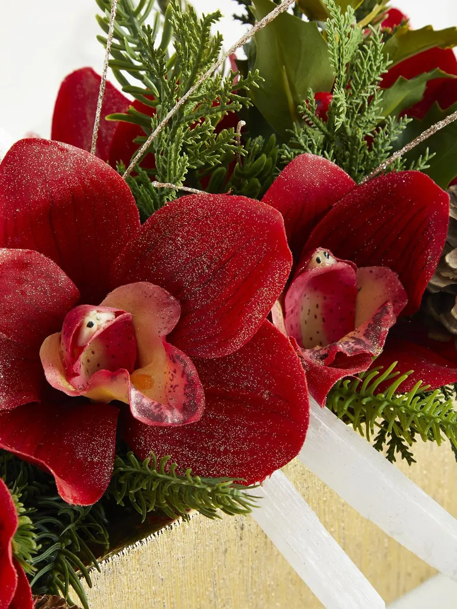 TC Floral Artificial Holiday Orchids Arrangement | Thumbnail 2 TC Floral Artificial Holiday Orchids Arrangement | Thumbnail 2