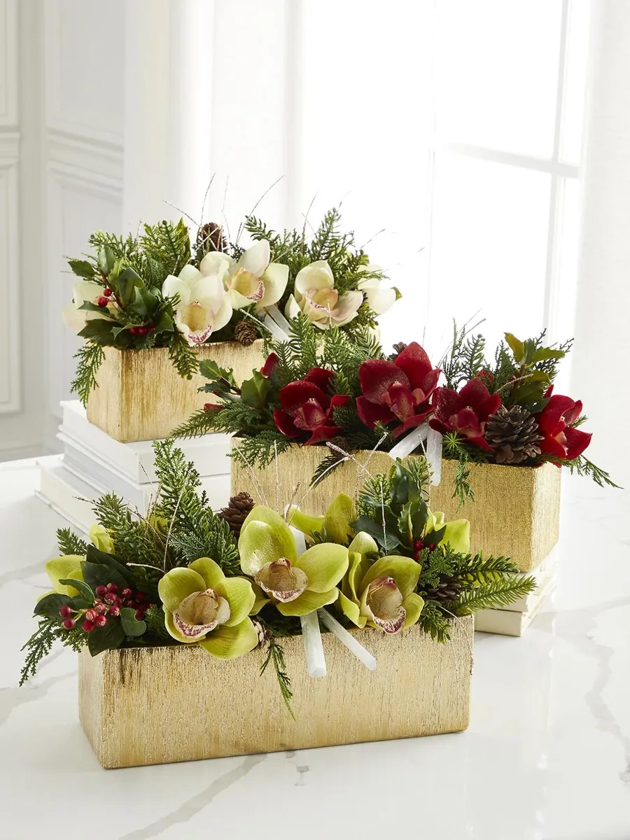 TC Floral Artificial Holiday Orchids Arrangement | Thumbnail 3 TC Floral Artificial Holiday Orchids Arrangement | Thumbnail 3
