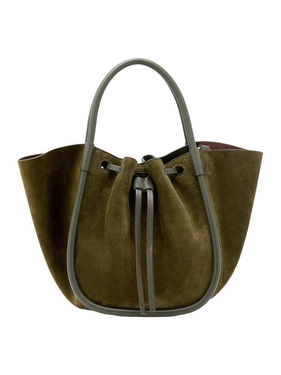 Women's Small Ruched Suede Tote Bag Women's Small Ruched Suede Tote Bag