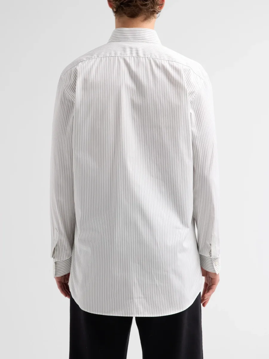MOSCHINO Men's Striped Silk Satin Trompe L'oeil Shirt | Thumbnail 3