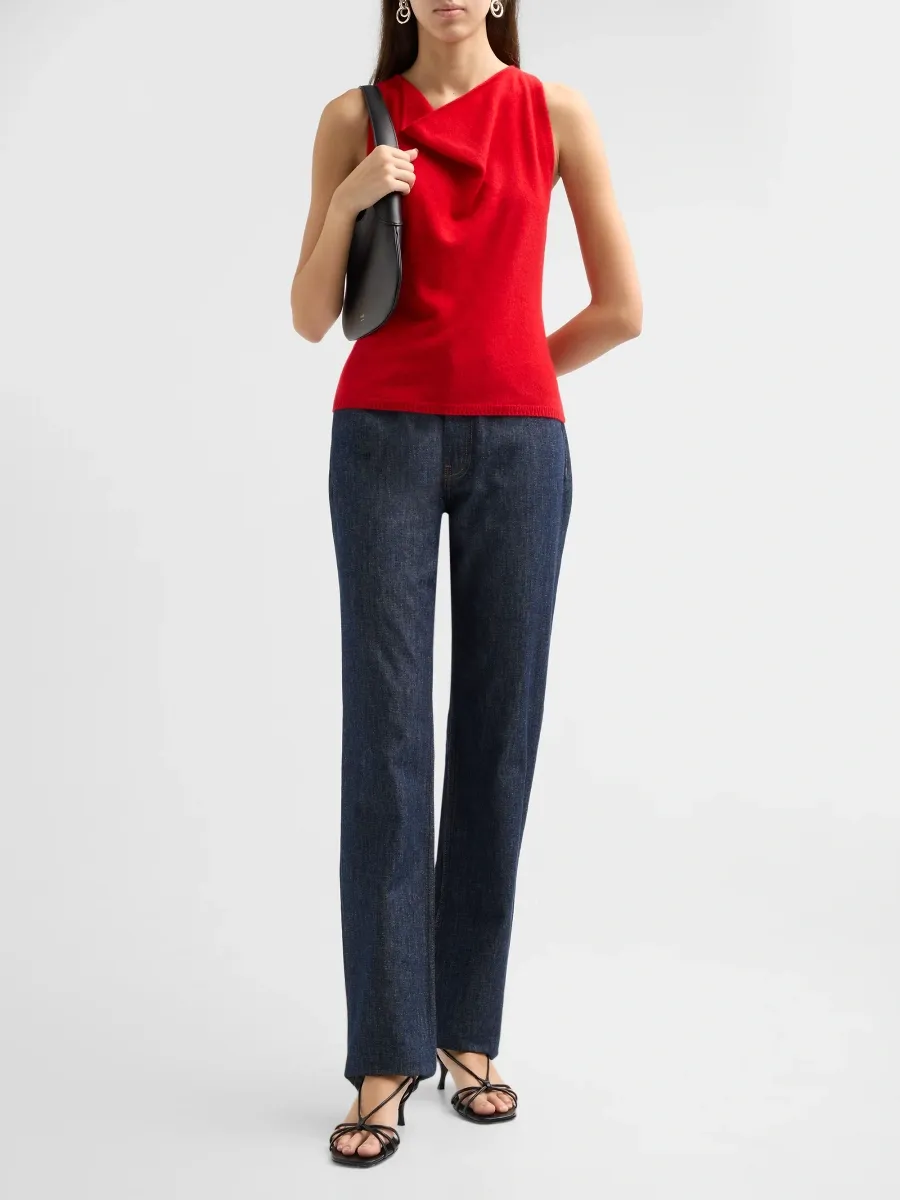 TANYA TAYLOR Women's Ellison Cashmere Cowlneck Tank | Thumbnail 2 TANYA TAYLOR Women's Ellison Cashmere Cowlneck Tank | Thumbnail 2