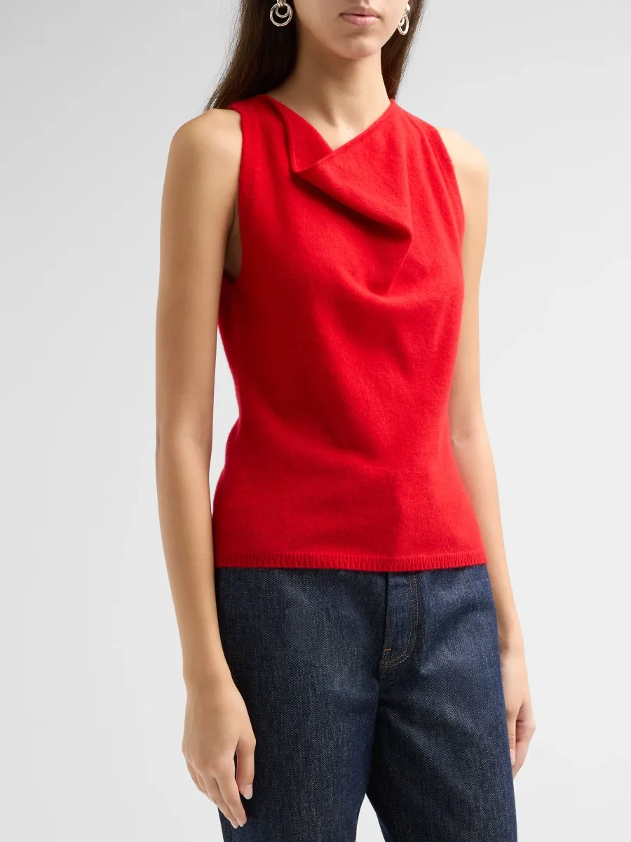 TANYA TAYLOR Women's Ellison Cashmere Cowlneck Tank | Thumbnail 4 TANYA TAYLOR Women's Ellison Cashmere Cowlneck Tank | Thumbnail 4