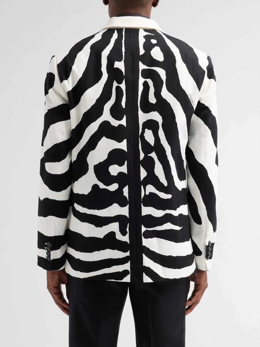 MOSCHINO Men's Zebra-Print Wool Sport Jacket | Thumbnail 3