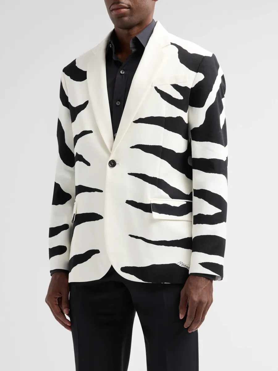 MOSCHINO Men's Zebra-Print Wool Sport Jacket | Thumbnail 4