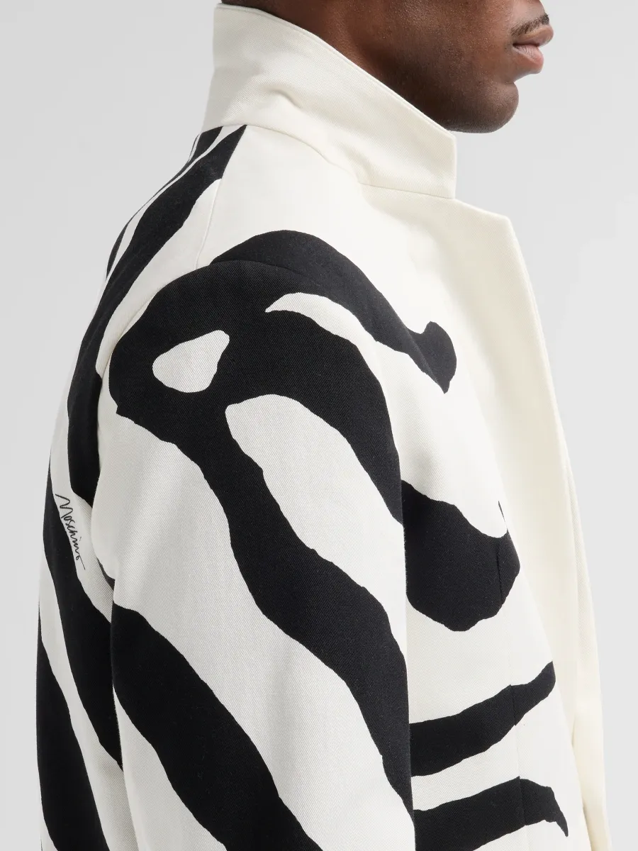 MOSCHINO Men's Zebra-Print Wool Sport Jacket | Thumbnail 7