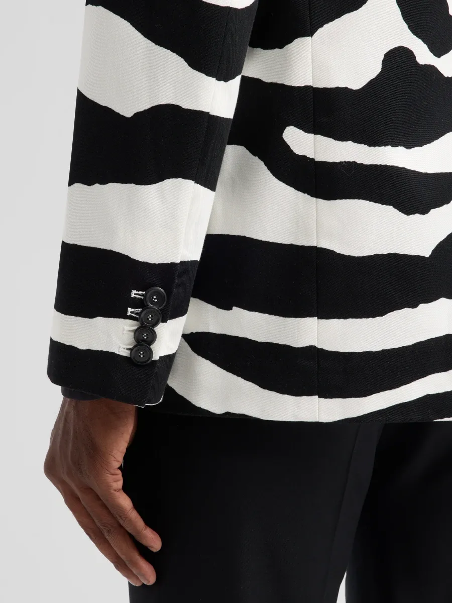 MOSCHINO Men's Zebra-Print Wool Sport Jacket | Thumbnail 8