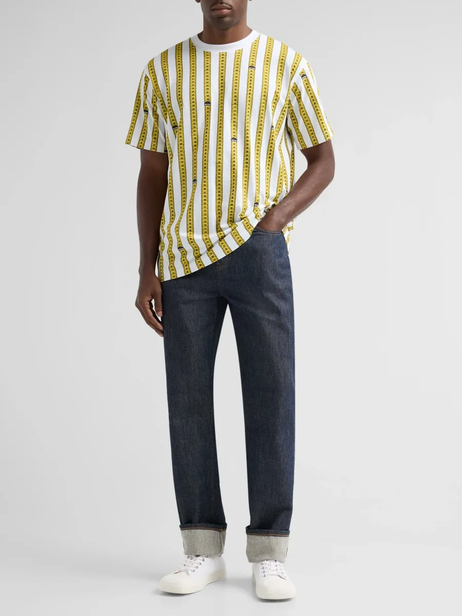 MOSCHINO Men's Striped Tape Measure T-Shirt | Thumbnail 2