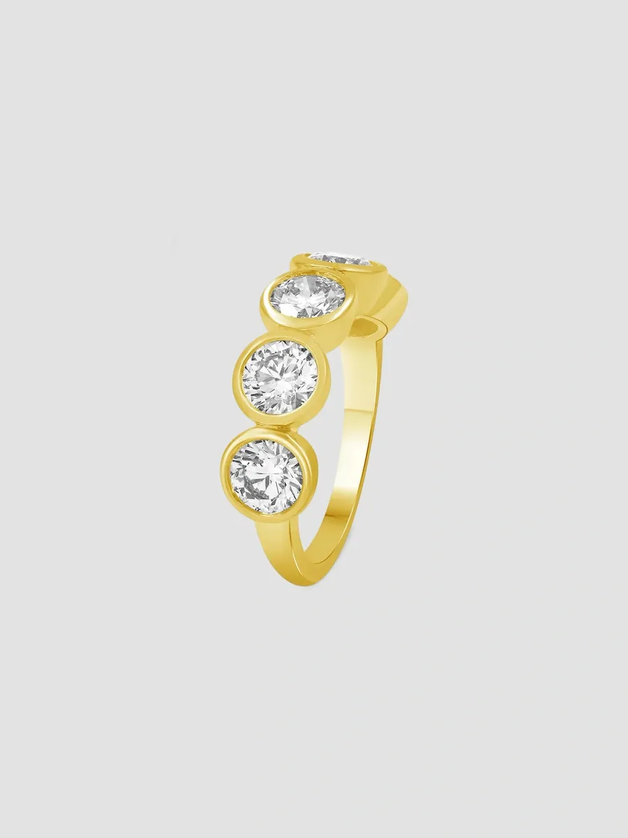 Lab Grown Diamonds Women's 18K Yellow Gold & 3.00 TCW Lab-Grown Diamond 5-Bezel Ring | Thumbnail 2 Lab Grown Diamonds Women's 18K Yellow Gold & 3.00 TCW Lab-Grown Diamond 5-Bezel Ring | Thumbnail 2