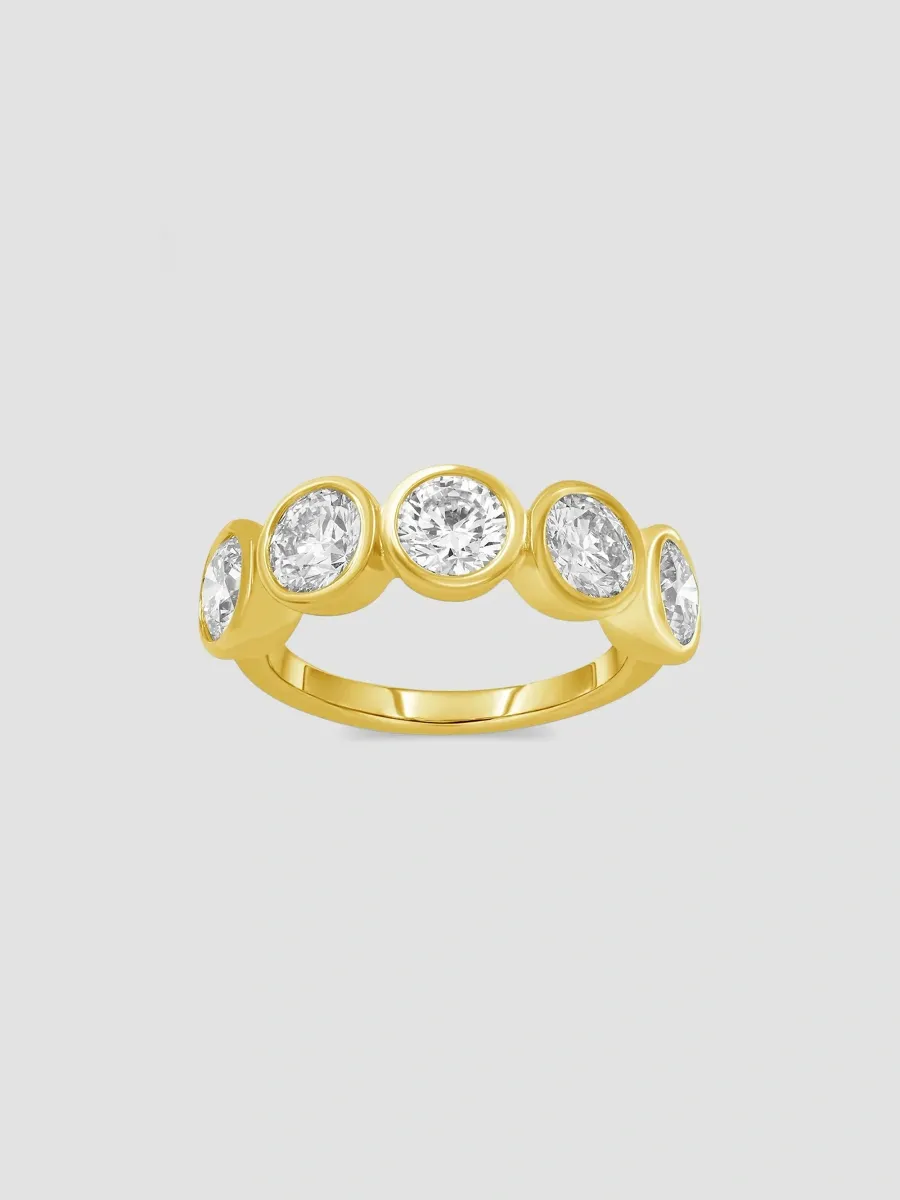 Lab Grown Diamonds Women's 18K Yellow Gold & 3.00 TCW Lab-Grown Diamond 5-Bezel Ring | Thumbnail 3 Lab Grown Diamonds Women's 18K Yellow Gold & 3.00 TCW Lab-Grown Diamond 5-Bezel Ring | Thumbnail 3