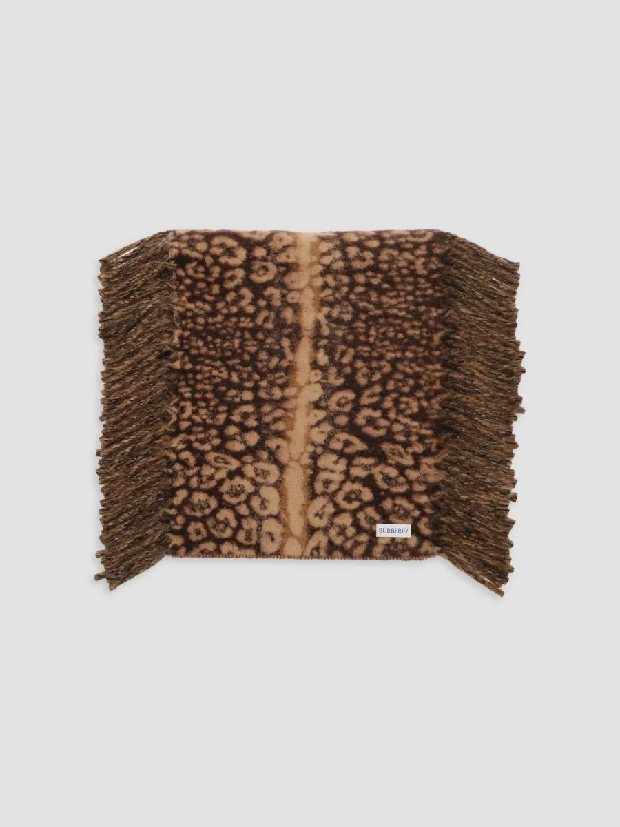 Burberry Women's Leopard-Print Cashmere-Blend Scarf | Thumbnail 2