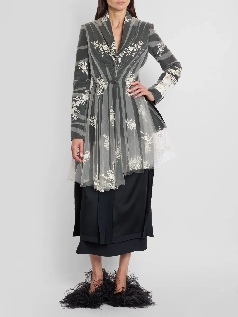 Erdem Women's Embroidered Tulle & Wool Single-Breasted Blazer | Thumbnail 2