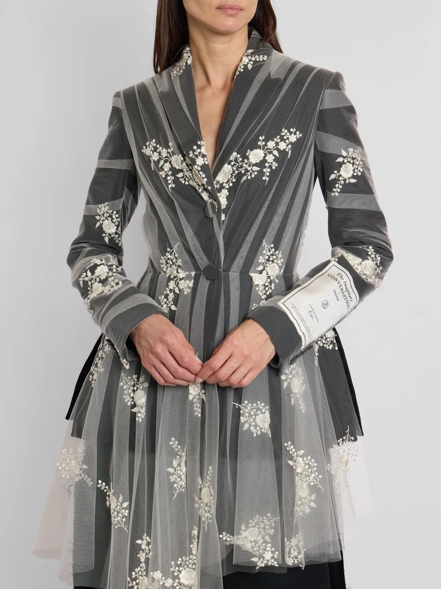 Erdem Women's Embroidered Tulle & Wool Single-Breasted Blazer | Thumbnail 5