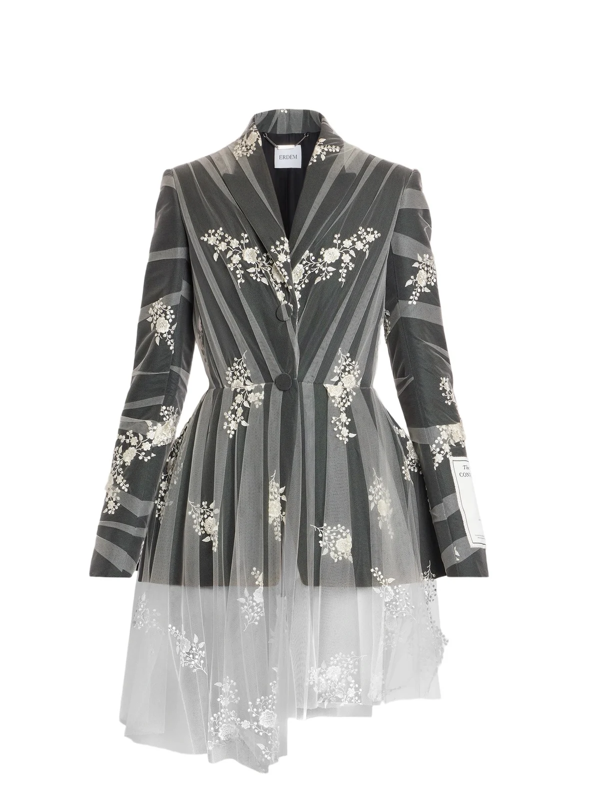 Women's Embroidered Tulle & Wool Single-Breasted Blazer Women's Embroidered Tulle & Wool Single-Breasted Blazer