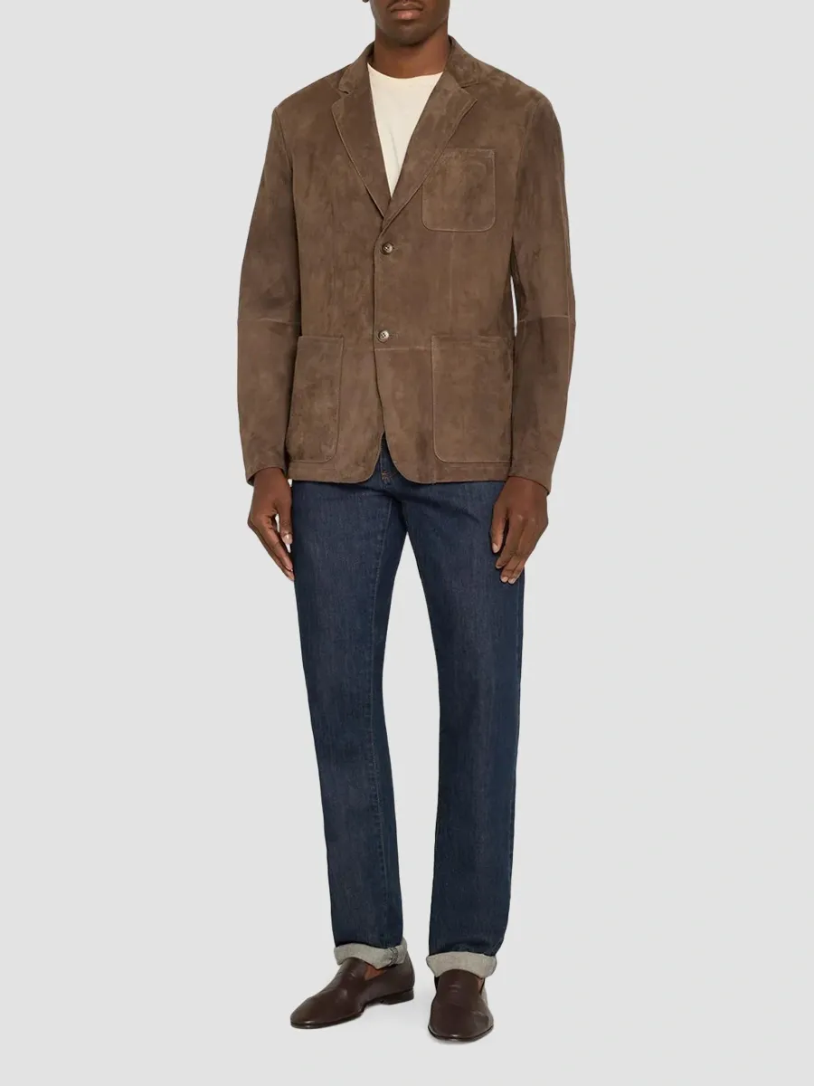 Canali Men's Suede Single-Breasted Blazer | Thumbnail 2 Canali Men's Suede Single-Breasted Blazer | Thumbnail 2