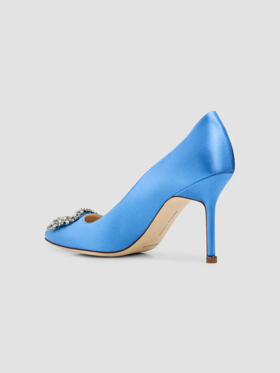 Manolo Blahnik Women's Hangisi 90MM Satin Pumps | Thumbnail 4