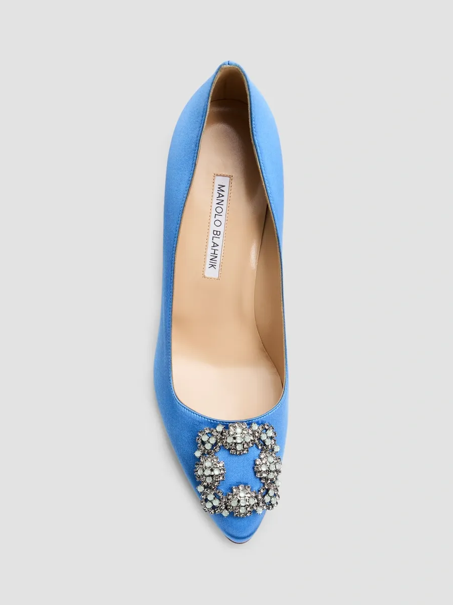 Manolo Blahnik Women's Hangisi 90MM Satin Pumps | Thumbnail 6