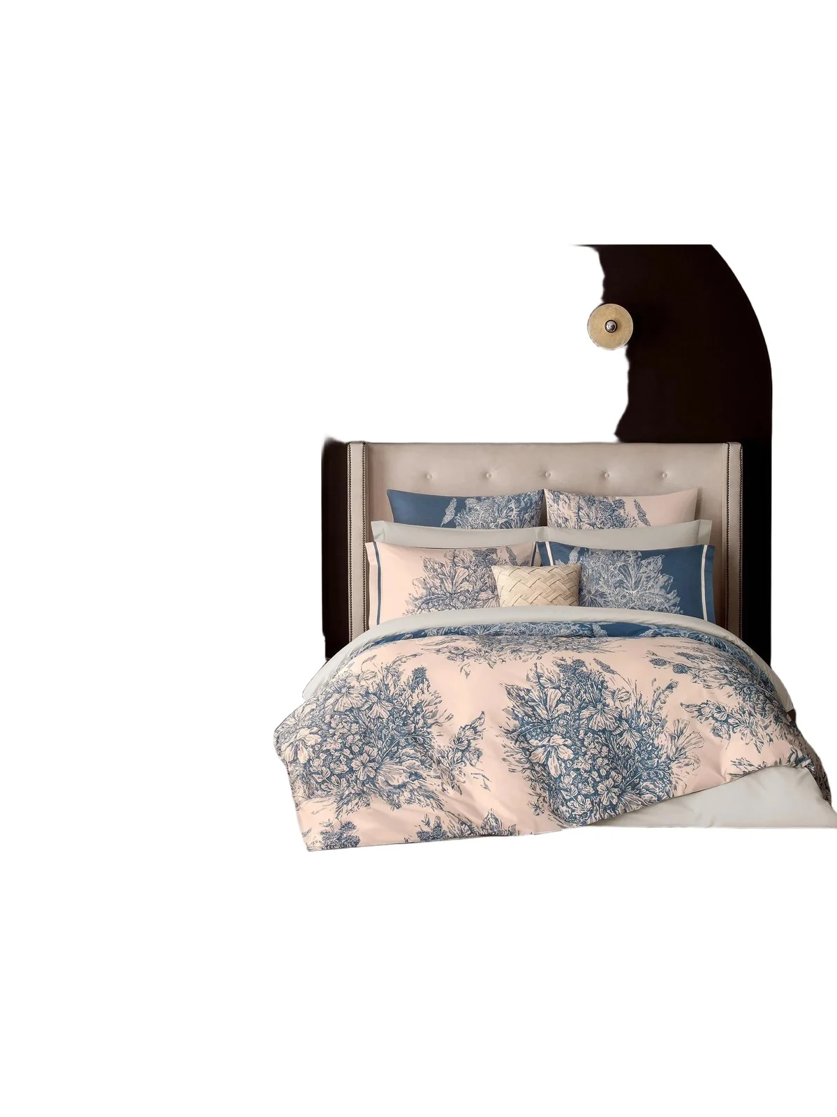 Togas Fonteni Duvet Cover & Sham Collection - Blue Peach