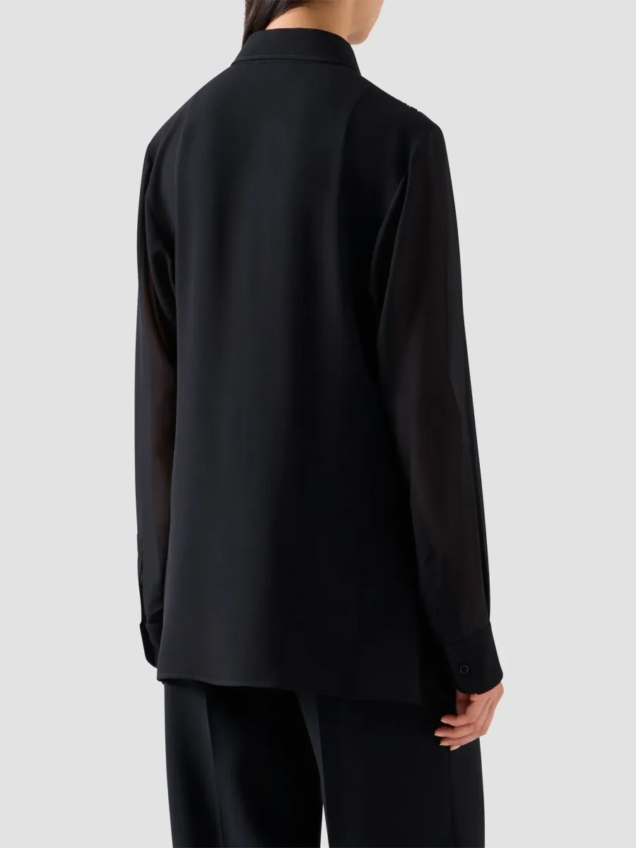 Akris Women's Lacquered-Laced Bodice Silk Tunic Blouse | Thumbnail 3 Akris Women's Lacquered-Laced Bodice Silk Tunic Blouse | Thumbnail 3
