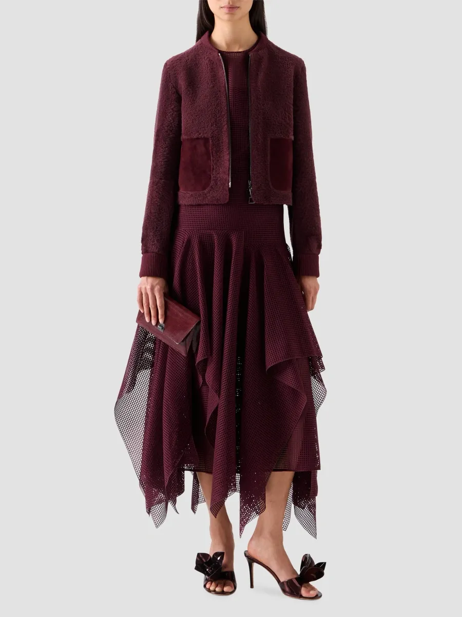 Akris Women's Grid-Weave Asymmetric Midi Dress | Thumbnail 2 Akris Women's Grid-Weave Asymmetric Midi Dress | Thumbnail 2