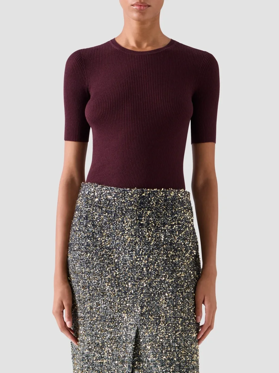 Akris Women's Silk-Cotton Seamless Rib-Knit Crewneck Sweater | Thumbnail 4