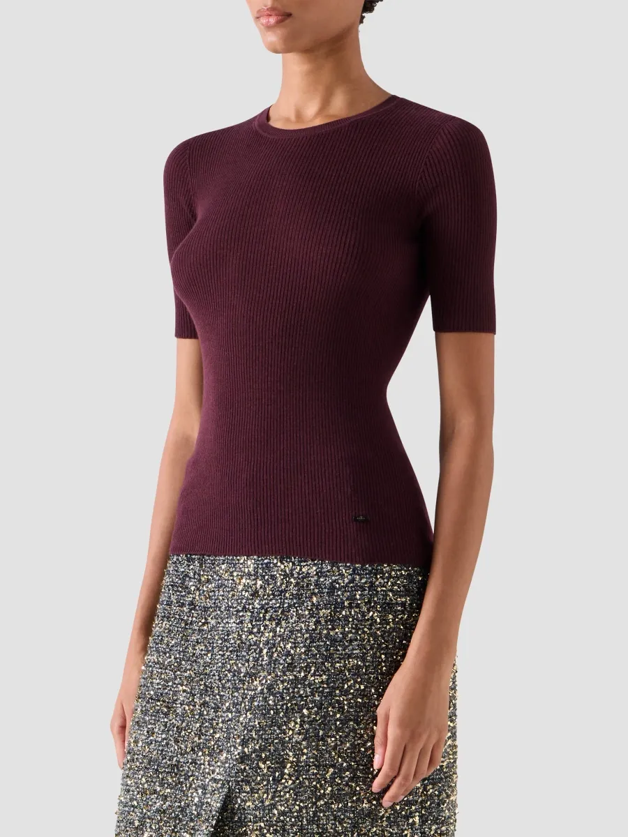 Akris Women's Silk-Cotton Seamless Rib-Knit Crewneck Sweater | Thumbnail 6