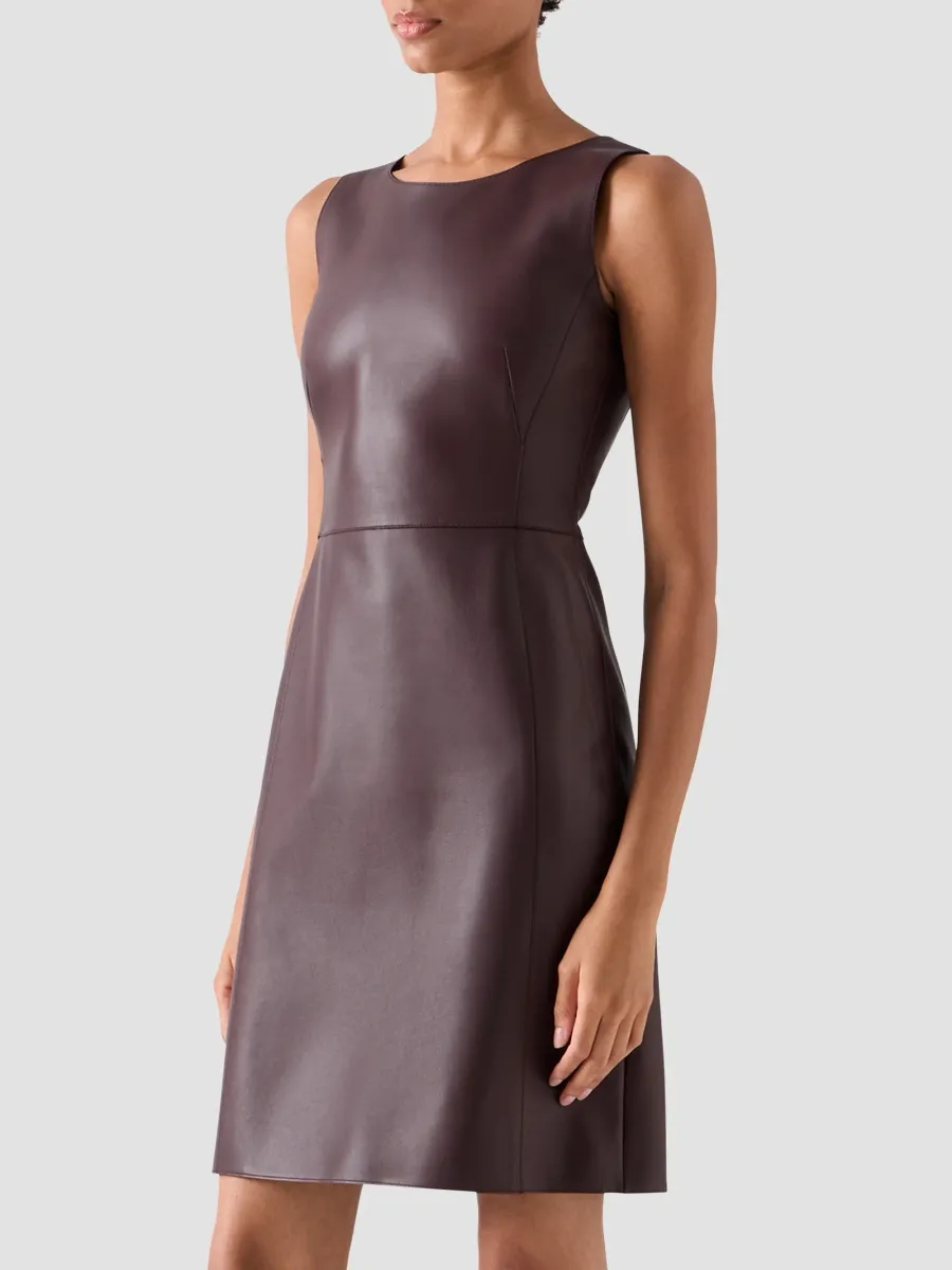 Akris Women's Nappa Leather Mini Sheath Dress | Thumbnail 6 Akris Women's Nappa Leather Mini Sheath Dress | Thumbnail 6