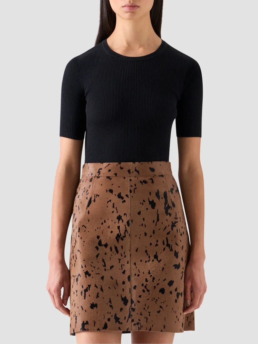 Akris Women's Silk-Cotton Seamless Rib-Knit Crewneck Sweater | Thumbnail 4