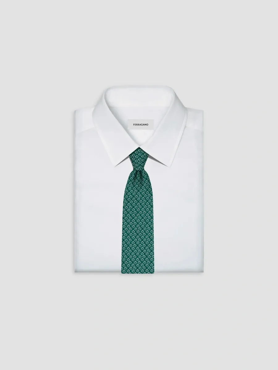Ferragamo Men's Dea Good-Luck Print Silk Tie | Thumbnail 4 Ferragamo Men's Dea Good-Luck Print Silk Tie | Thumbnail 4