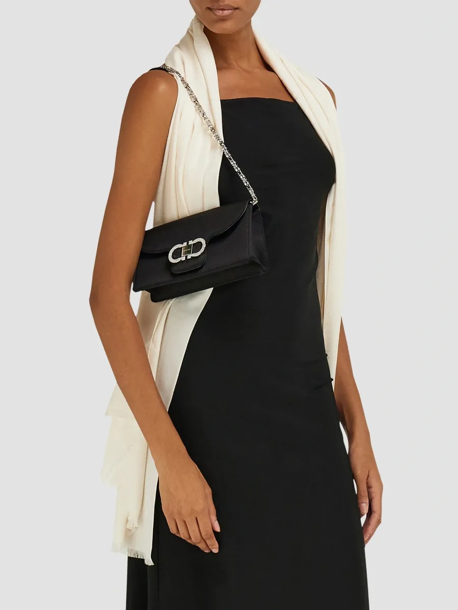 Ferragamo Women's Double Gancio Mini Satin Convertible Shoulder Bag | Thumbnail 2