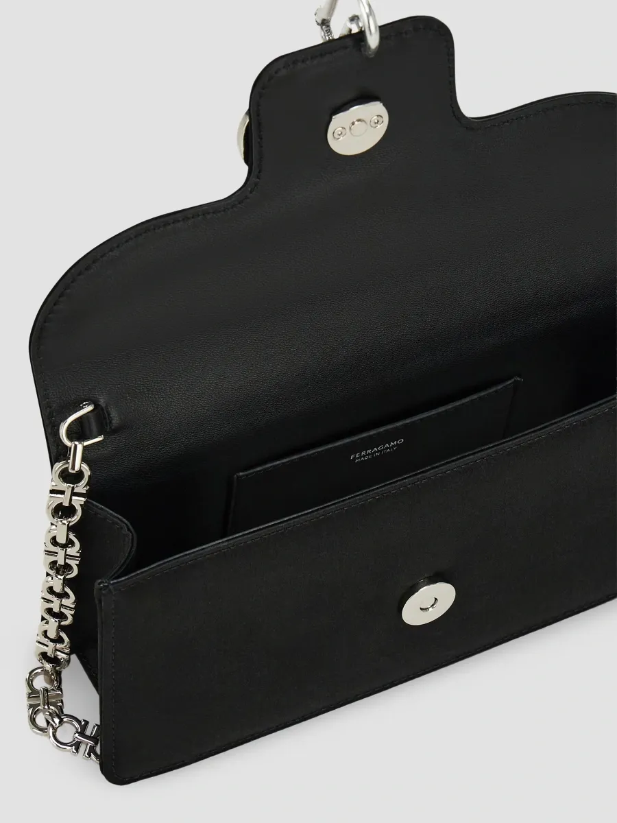 Ferragamo Women's Double Gancio Mini Satin Convertible Shoulder Bag | Thumbnail 5
