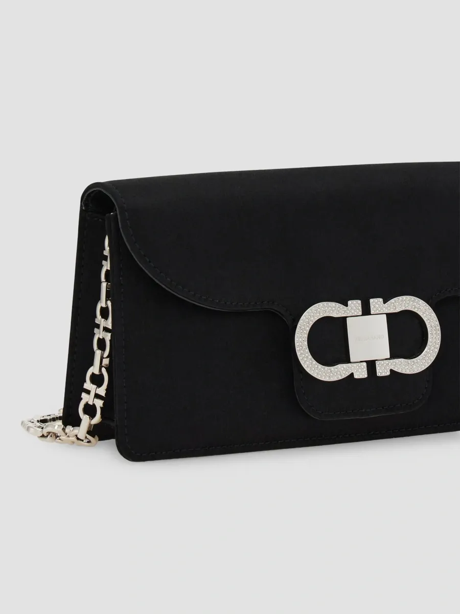 Ferragamo Women's Double Gancio Mini Satin Convertible Shoulder Bag | Thumbnail 6
