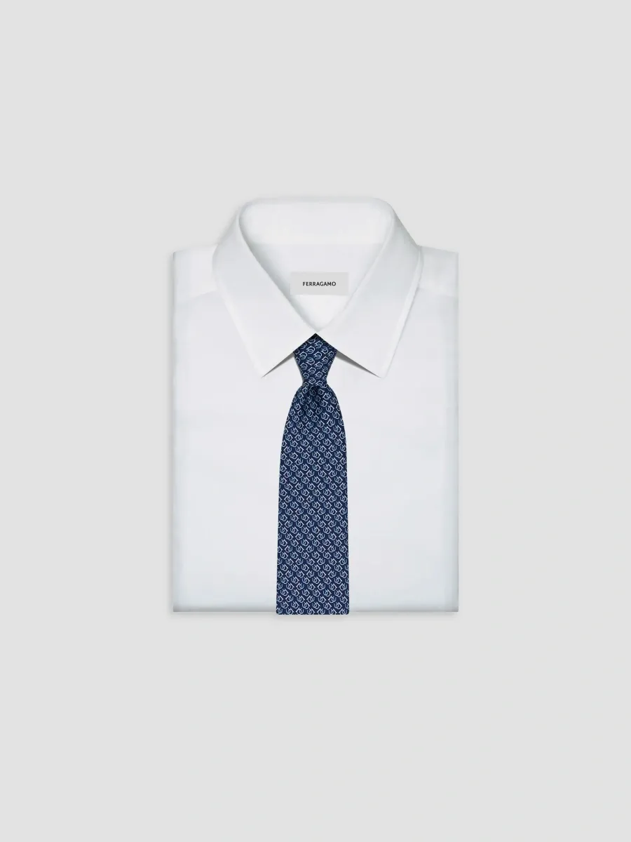 Ferragamo Men's Dea Good-Luck Print Silk Tie | Thumbnail 4 Ferragamo Men's Dea Good-Luck Print Silk Tie | Thumbnail 4