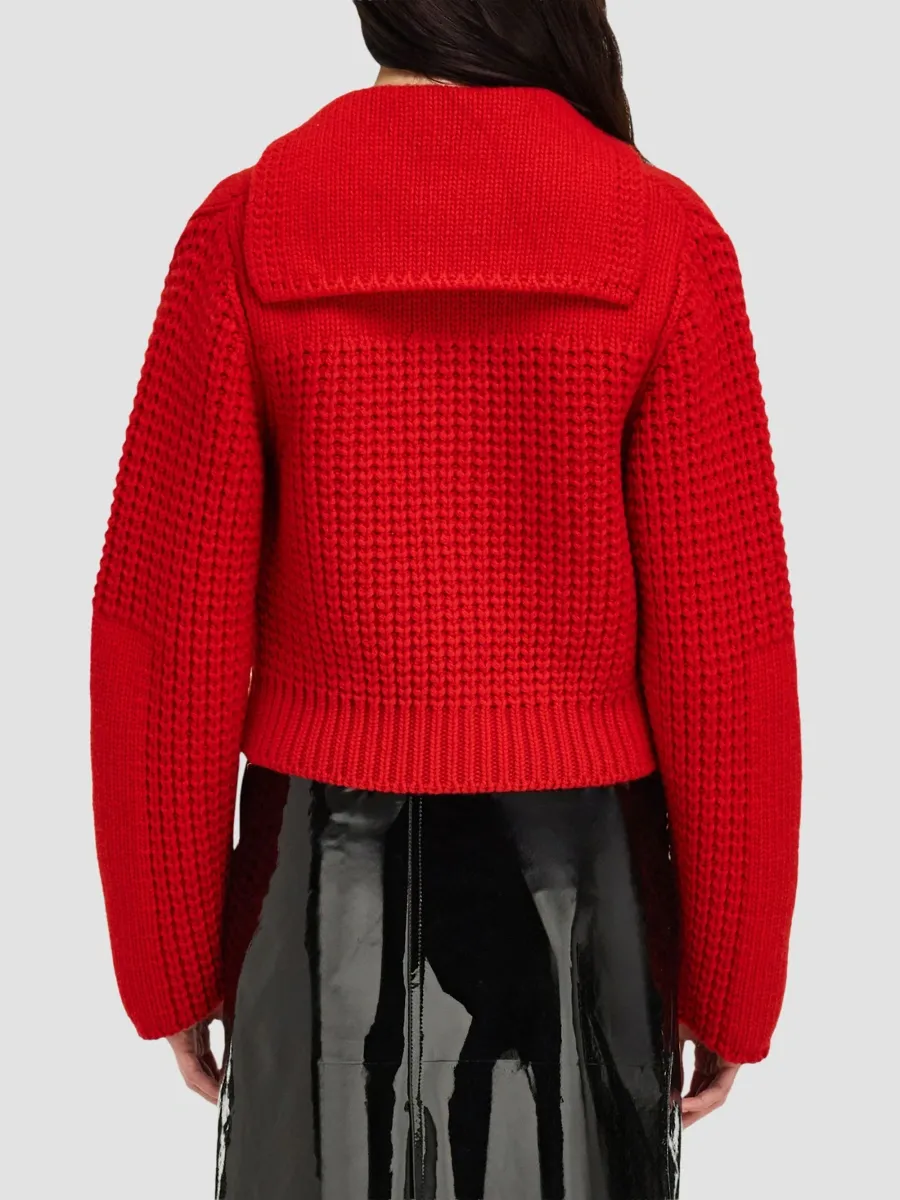Ferragamo Women's Cashmere Knit Spread-Collar Cardigan | Thumbnail 3 Ferragamo Women's Cashmere Knit Spread-Collar Cardigan | Thumbnail 3