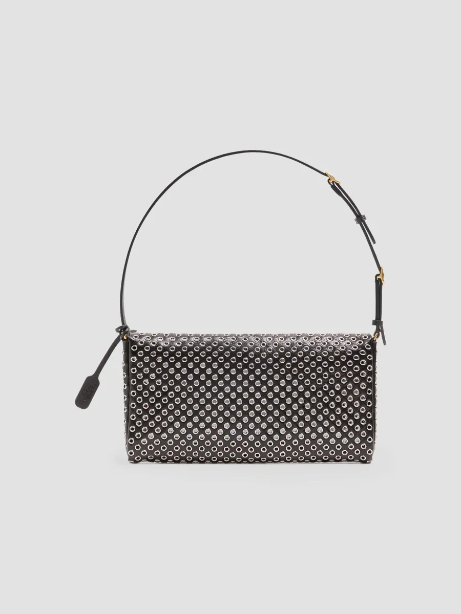 Valentino Women's Devain Small Shoulder Bag with Eyelets - Black | Thumbnail 4 Valentino Women's Devain Small Shoulder Bag with Eyelets - Black | Thumbnail 4