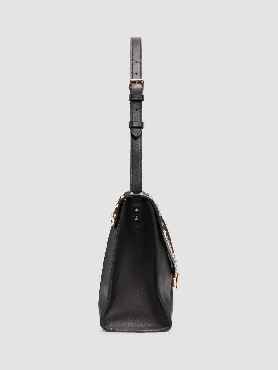 Valentino Women's Rockstud Maxxing Medium Shoulder Bag in Smooth Calfskin - Black | Thumbnail 4 Valentino Women's Rockstud Maxxing Medium Shoulder Bag in Smooth Calfskin - Black | Thumbnail 4