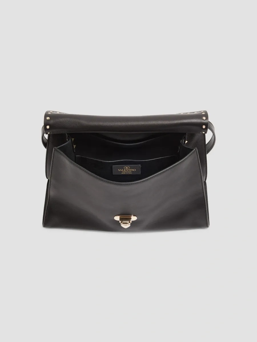 Valentino Women's Rockstud Maxxing Medium Shoulder Bag in Smooth Calfskin - Black | Thumbnail 5 Valentino Women's Rockstud Maxxing Medium Shoulder Bag in Smooth Calfskin - Black | Thumbnail 5