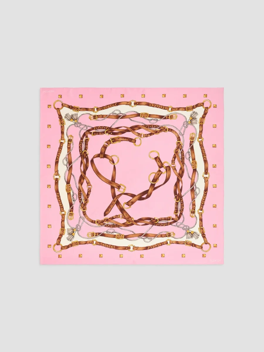 Valentino Men's Silk Scarf with Stud Framed Print | Thumbnail 3 Valentino Men's Silk Scarf with Stud Framed Print | Thumbnail 3