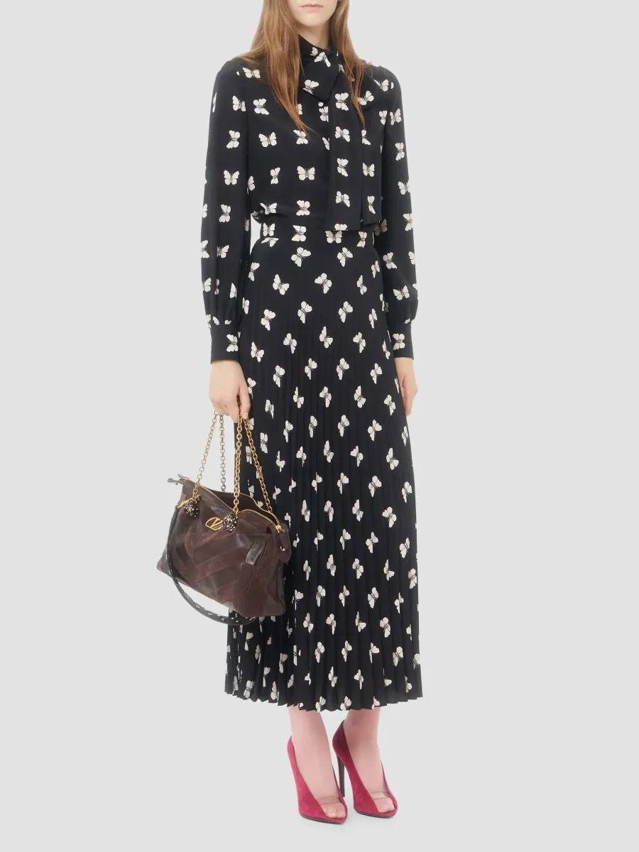 Valentino Women's Shirt in Butterflow Print Crepe De Chine | Thumbnail 2 Valentino Women's Shirt in Butterflow Print Crepe De Chine | Thumbnail 2