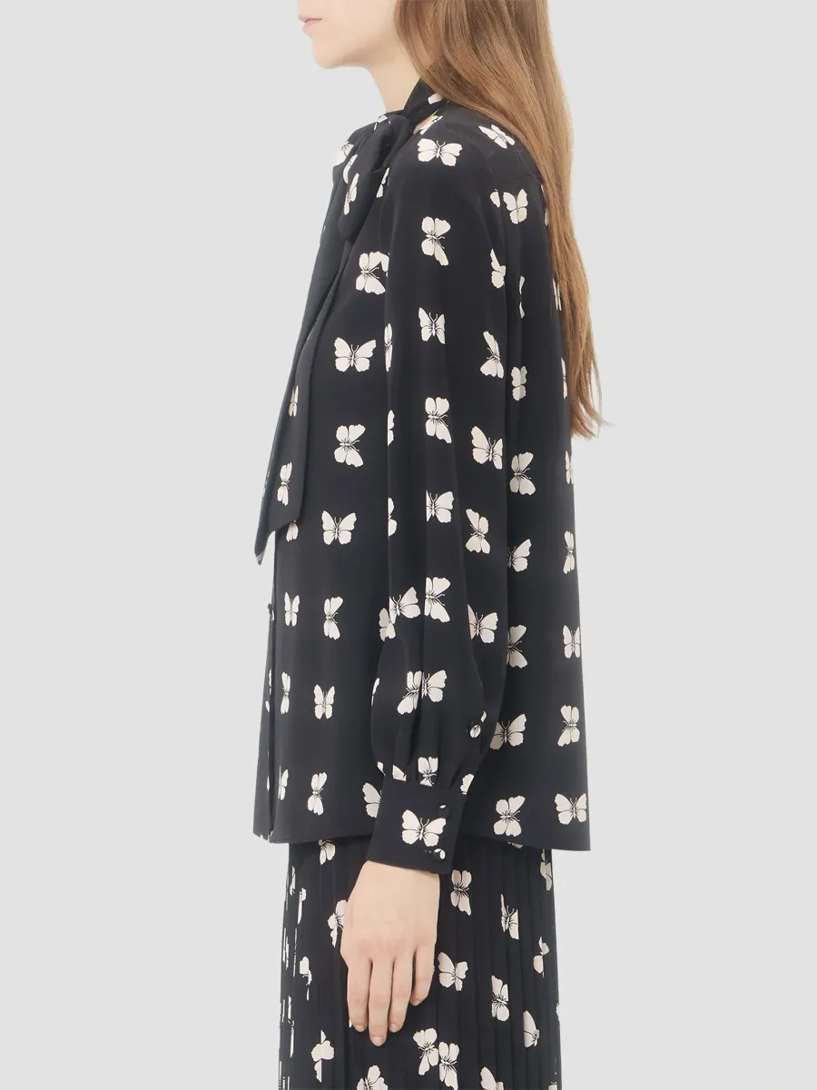Valentino Women's Shirt in Butterflow Print Crepe De Chine | Thumbnail 4 Valentino Women's Shirt in Butterflow Print Crepe De Chine | Thumbnail 4