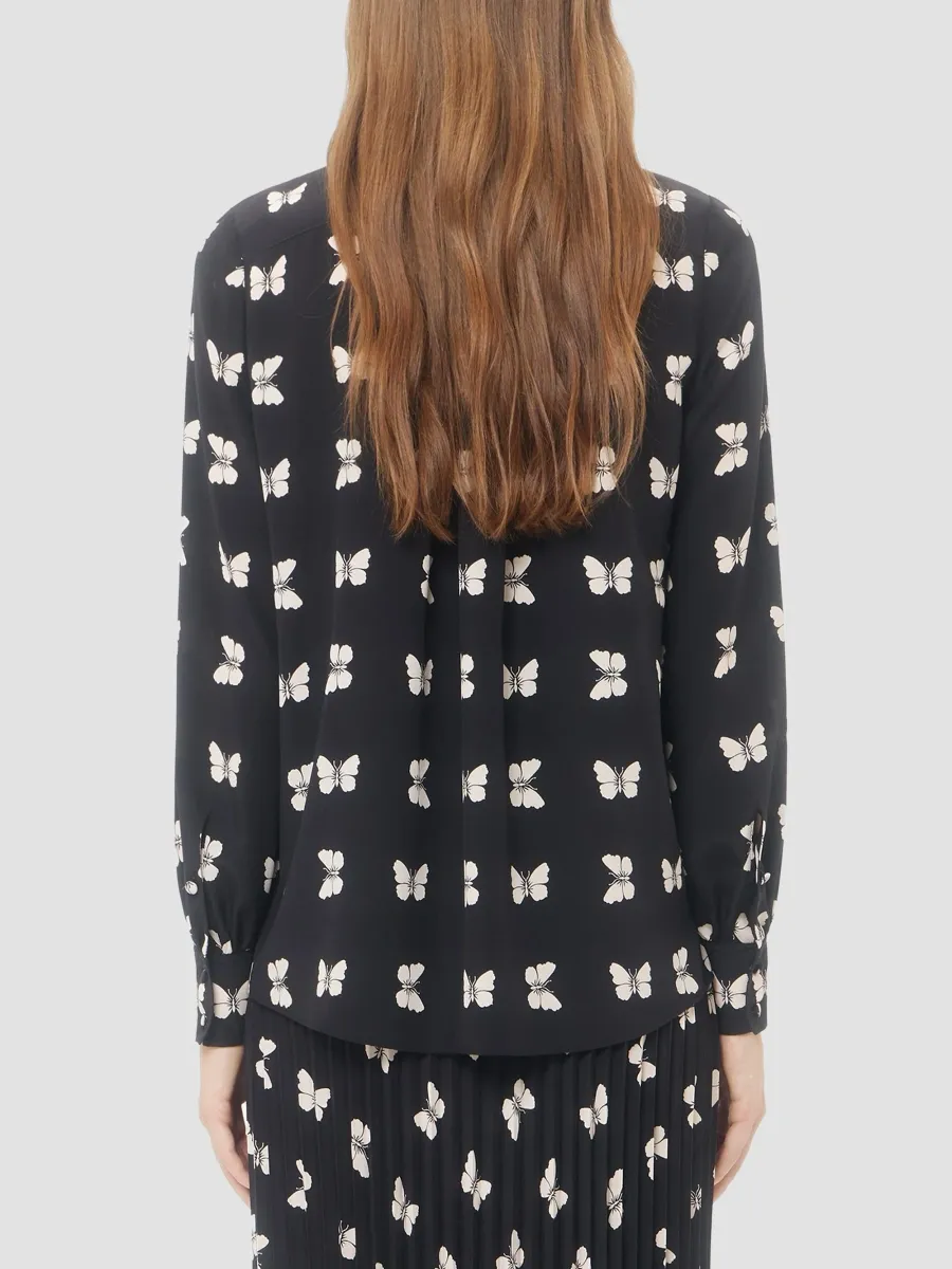 Valentino Women's Shirt in Butterflow Print Crepe De Chine | Thumbnail 5 Valentino Women's Shirt in Butterflow Print Crepe De Chine | Thumbnail 5
