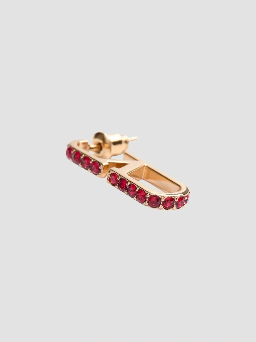 Valentino Women's VLogo Signature Earrings in Metal with Swarovski Crystals - Gold Multicolor | Thumbnail 3 Valentino Women's VLogo Signature Earrings in Metal with Swarovski Crystals - Gold Multicolor | Thumbnail 3