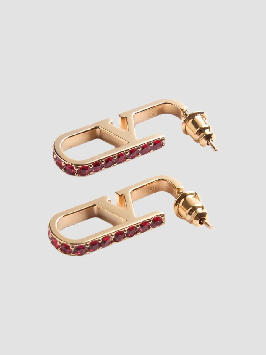 Valentino Women's VLogo Signature Earrings in Metal with Swarovski Crystals - Gold Multicolor | Thumbnail 4 Valentino Women's VLogo Signature Earrings in Metal with Swarovski Crystals - Gold Multicolor | Thumbnail 4