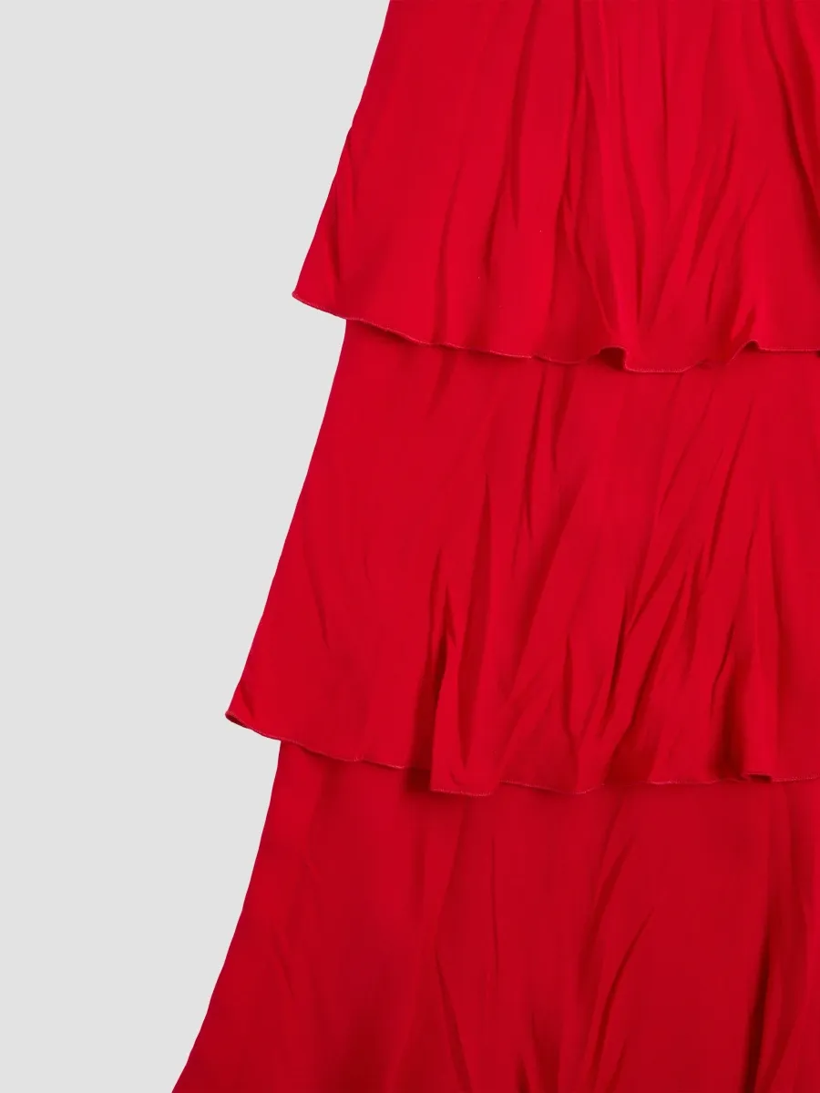 Valentino Women's Long Georgette Skirt with Ruffles - Paris | Thumbnail 6 Valentino Women's Long Georgette Skirt with Ruffles - Paris | Thumbnail 6