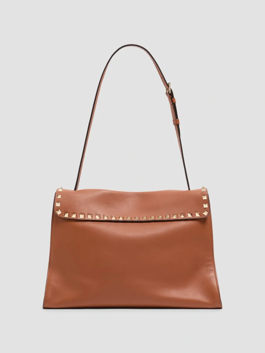 Valentino Women's Rockstud Maxxing Medium Shoulder Bag in Smooth Calfskin - Hazelnut | Thumbnail 2