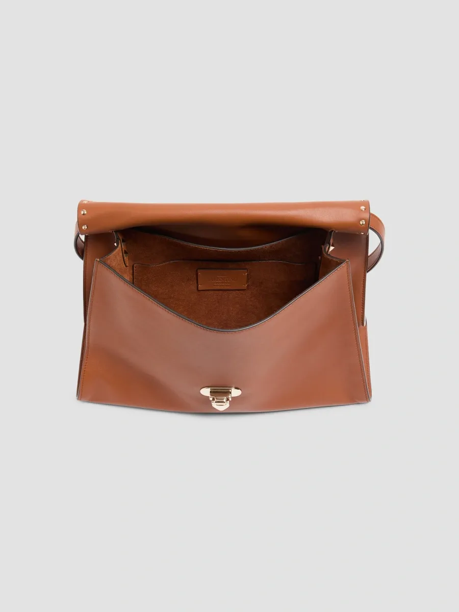 Valentino Women's Rockstud Maxxing Medium Shoulder Bag in Smooth Calfskin - Hazelnut | Thumbnail 5