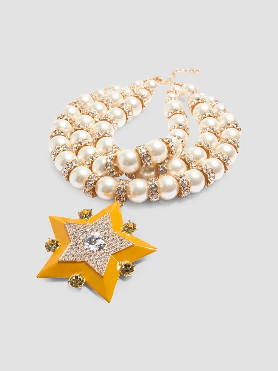 Valentino Women's Hypergoutte Necklace in Metal, Beads and Crystals - Gold Multicolor | Thumbnail 3 Valentino Women's Hypergoutte Necklace in Metal, Beads and Crystals - Gold Multicolor | Thumbnail 3
