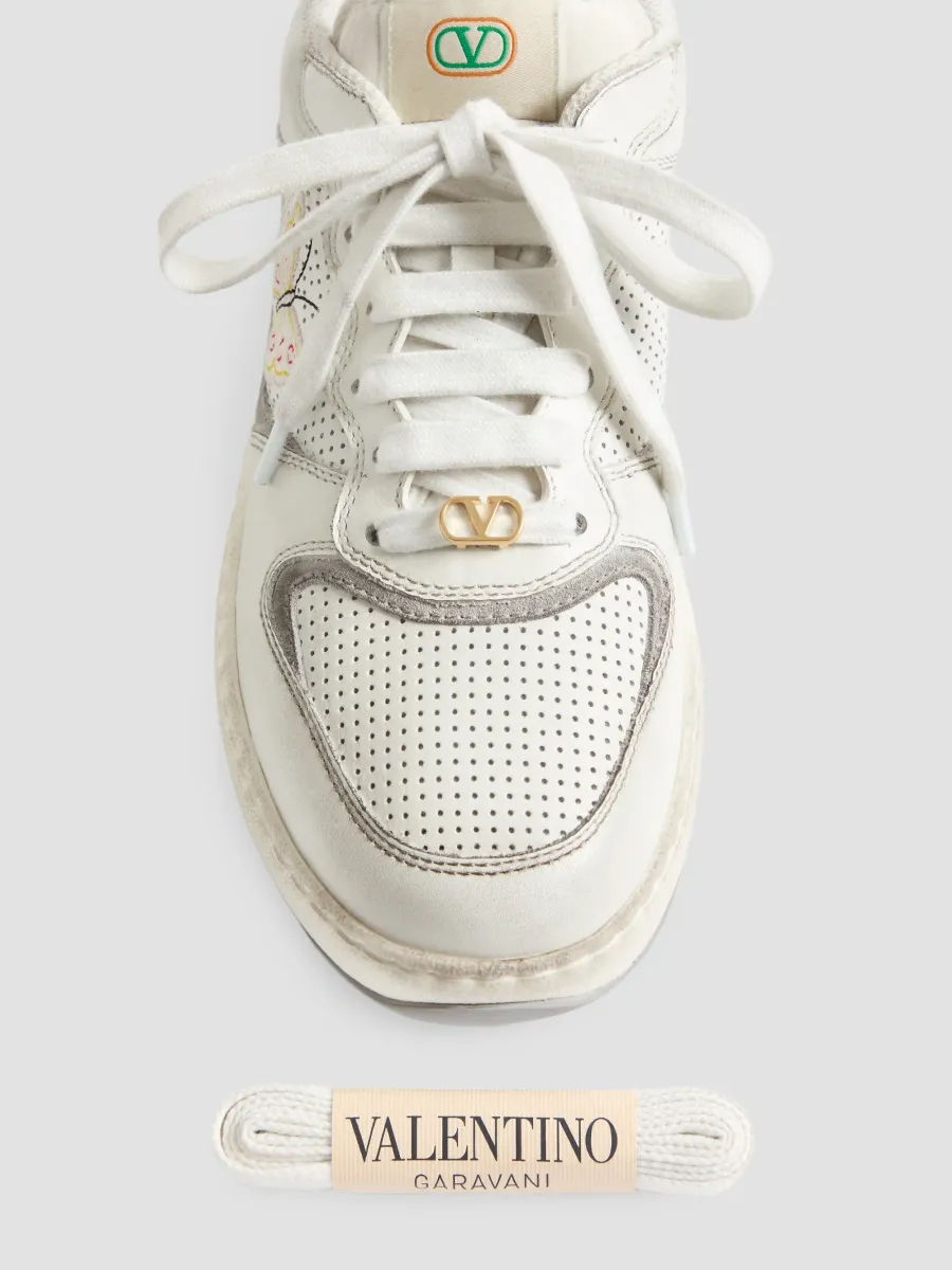 Valentino Men's Riseone Sneakers in Nappa Calfskin with Butterfly Embroidery - White Multicolor | Thumbnail 5 Valentino Men's Riseone Sneakers in Nappa Calfskin with Butterfly Embroidery - White Multicolor | Thumbnail 5