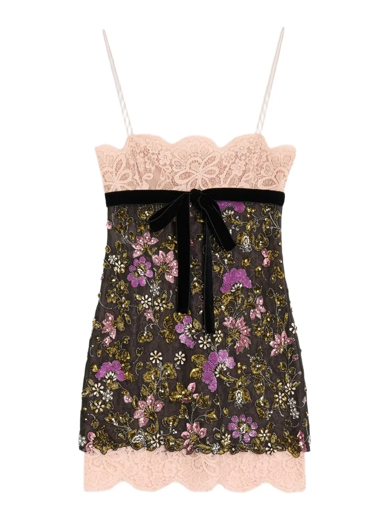 Valentino Women's Short Embroidered Organza Dress