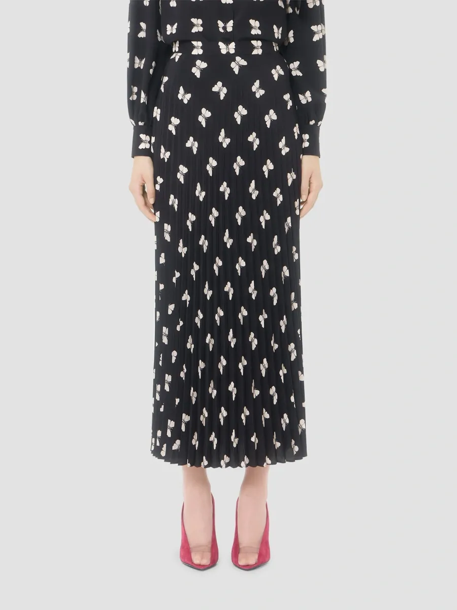 Valentino Women's Midi Skirt in Butterflow Print Crepe De Chine | Thumbnail 3 Valentino Women's Midi Skirt in Butterflow Print Crepe De Chine | Thumbnail 3